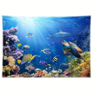 Fondo de escena subacuática oceánica, decoración de fotografía para fiestas de poliéster de 120x96 pulgadas - Product Image 3