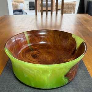 Elegante Tazón Redondo de Madera y Resina Ecológico para Almacenamiento de Alimentos en la Cocina y Contenedor Lavable - Product Image 1