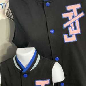 เสื้อกั๊กวาร์ซิตี้สำหรับเด็กผู้หญิง แจ็คแอนด์จิล พร้อมป้ายเชนิลล์ กระดุมแป๊ก แขนกุด แฟชั่นลำลอง เสื้อสำหรับวัยรุ่น ชุดนักเรียน - Product Image 2