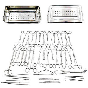 STKR INTERNATIONAL SI-STH-DFI-05 Juego de 40 Instrumentos Quirúrgicos de Acero Inoxidable con Bandeja, Certificación CE Clase I, Herramientas Manuales, Color Plata - Product Image 3