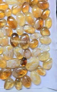 พลอยซิทรินคุณภาพสูงจากธรรมชาติ 100% ราคาขายส่ง พลอยซิทรินแบบคาโบชองทำมือ สำหรับทำเครื่องประดับพลอยซิทริน - Product Image 4