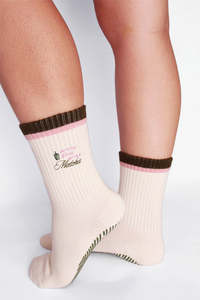 Calcetines de Algodón con Diseño de Bordado Personalizado, Antideslizantes en Ambas Direcciones, para Mujer, Calcetines de Pilates para Yoga - Product Image 5