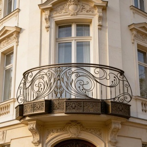 Rampe de balcon en fer forgé traditionnelle KHP, modèle KHP-BRO-02, résistante à la rouille, montage facile, motifs décoratifs pour usage extérieur - Product Image 3