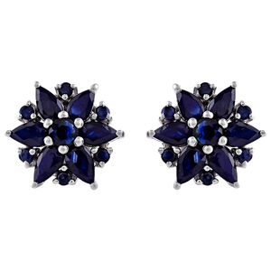 Pendientes de Zafiro Azul en Plata de Ley 92.5 KLST-30315 - Product Image 1