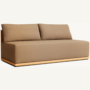 Muebles de sofá hechos de madera de teca con cojines suaves, adecuados para sala de estar o uso en exteriores, que son duraderos. - Product Image 4