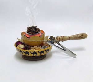 Brûleur d'encens au charbon de bois style arabe à motif chameau, pot à Oud pour l'approvisionnement au Moyen-Orient - Product Image 2