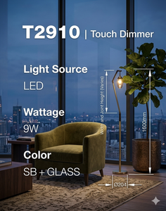 Lámpara de Pie Minimalista de Metal con Pantalla de Vidrio, Base LED, Luz LED Blanca Cálida de 2700K, Uso Residencial, Lumetal Vietnam - Product Image 4