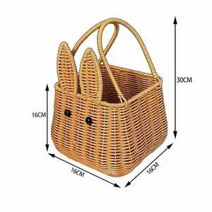 Panier en rotin fait main du Vietnam, décor de Pâques, panier en osier tressé à la main pour fruits, cadeaux et présentation de table - Product Image 2