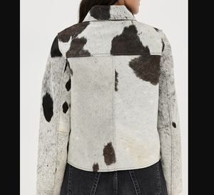 Customizable Women's Biker Varsity Quilted Leather <b>Jacket</b> with <b>Corduroy</b> Fabric Woven Detail Genuine Cowhide Leather Winter Ready - Product Image 6