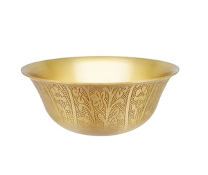 Bol de service en laiton classique moderne pour la cuisine, la salle à manger et comme centre de table décoratif, marque privée - Product Image 1