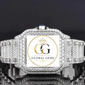 Reloj de Diamantes con Baño de Oro de Lujo y Alta Calidad para Hombre, Estilo Casual para Club y Noche, Disponible a Precio de Exportación - Product Image 1