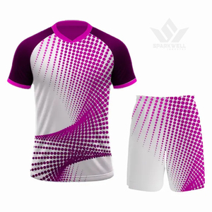 Conjunto de Camiseta de Fútbol Personalizada para Hombre, Diseño de Puntos Rojos y Blancos, Sublimada, de Secado Rápido, Manga Corta, Transpirable, Uniforme Deportivo para Adultos, para Todas las Temporadas - Product Image 3