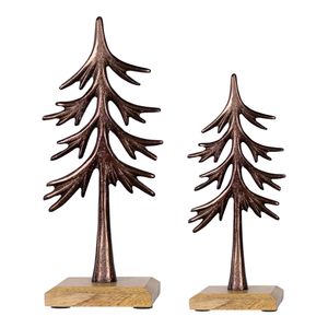 Ornement décoratif en forme d'arbre avec base en bois, plaqué argent, pour décoration, cadeau ou décoration de Noël - Product Image 6