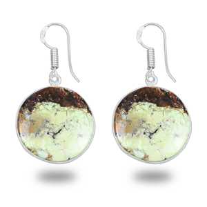 Nuevos Aretes Minimalistas con Dijes de Mtorolite (Calcedonia Cromada) Plateados en Plata para Mujer, Precio de Fábrica, Venta al Por Mayor - Product Image 4