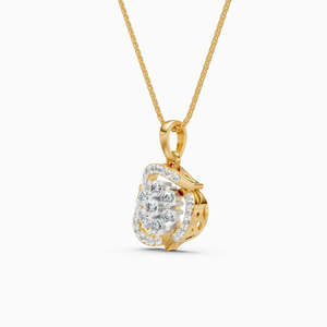 Women's Yellow <b>Gold</b> Diamond Pendant Baguette Cut Classic Everyday Wear Jewelry - Product Image 3