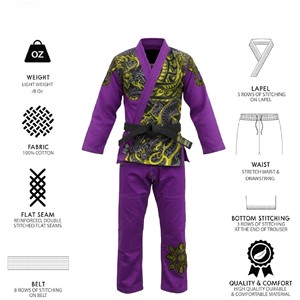 Uniforme de Jiu Jitsu Brasileño RTS de Alta Calidad, Hecho a Medida, Profesional, 450 g/m², con Logotipo Personalizado, Kimono para Luchadores AS-JJ-4818 - Product Image 6