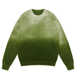 Pull en tricot surdimensionné personnalisé pour homme, 100% coton, pull en tricot dégradé, streetwear, pull d'hiver - Product Image 2