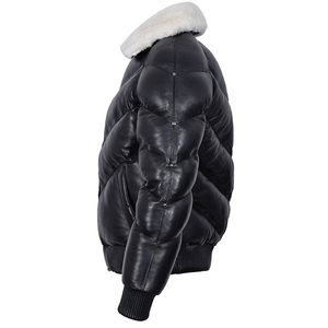 Chaqueta de Cuero Personalizada para Hombre, Estilo Urbano, Calidad Premium, Cuero Genuino, Ecológica, de Secado Rápido, Transpirable, Resistente al Viento, para Invierno - Product Image 2