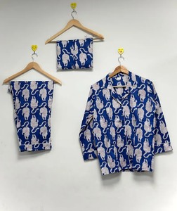 Summer Cotton Pajama <b>Set</b> Lightweight Handmade Sleepwear Soft Nightwear Lounge <b>Set</b> For Woman - Product Image 1