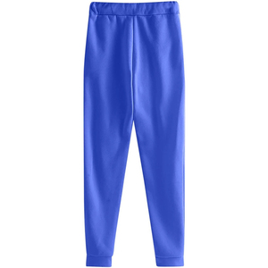 Ensemble de survêtement unisexe jaune à capuche, manches longues, couleur unie, décontracté, respirant, coupe régulière, 100 % coton, pour l'automne - Product Image 3
