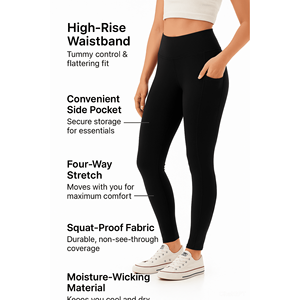 Leggings de sport personnalisés pour femmes, pantalons de gym taille haute, vente en gros, prêts à expédier - Product Image 5