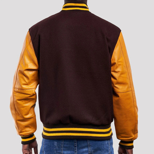 Chaqueta Universitaria de Béisbol Unisex de Lana 100% OEM para Invierno, Cuello Alto de Alta Calidad, Bordado Frontal, Diseño Personalizado Letterman Varsity - Product Image 5