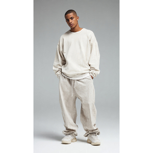 Pantalon de survêtement baggy pour homme, coupe large, effet délavé (Stone Wash et Acid Wash), style streetwear, en molleton 550 GSM, idéal hiver, style pyjama - Product Image 2