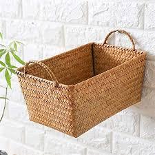 Wooden Wire <b>Storage</b> <b>Baskets</b> With Handles <b>Rectangle</b> Modern Multi Purpose Neatening Organizers - Product Image 2