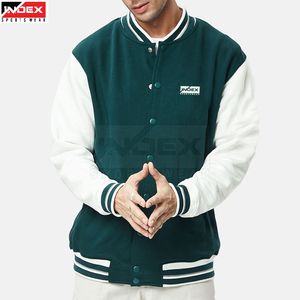 Chaqueta Varsity para Hombre, Nueva Colección, Alta Calidad, Estilo Retro Universitario, Chaqueta Bomber con Mangas de Cuero, Ropa Exterior de Moda, Venta al Por Mayor OEM - Product Image 1
