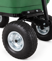 Gerobak Taman Modern Poly Garden Dump Cart 4.0 Cu Ft, Gerobak Tugas Berat dengan Ban Pneumatik, Gerobak Utilitas untuk Kebun dan Pertanian ODGGAD010