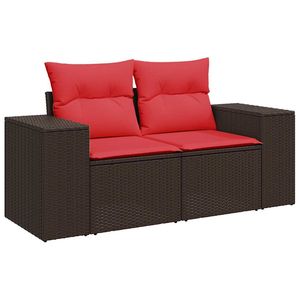 Juego de sofás de jardín de ratán sintético marrón de 10 piezas con cojines, colección de muebles de patio - Product Image 6
