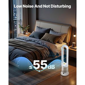 Ventilatore a Torre Senza Pale, Velocità 16 Ft/s, Ventilatore Intelligente con Oscillazione a 80 Gradi, 8 Velocità e Funzionamento Silenzioso per Aria Fredda e Calda - Product Image 6