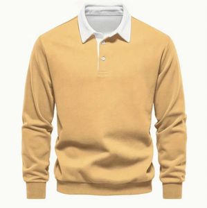 Polo à manches longues pour homme de style moderne, vêtements de mode avec logo personnalisé, impression de logo, OEM ODM, approvisionnement en gros - Product Image 4