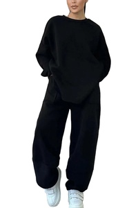 Compression survêtements dames pull à capuche décontracté sport printemps automne ample grande taille à manches longues haut étudiant deux pièces ensemble - Product Image 2