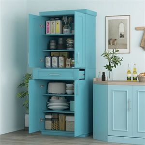 Mobile da Cucina in Legno Massello Stile Moderno, Armadio Multifunzionale con Pannelli in Compensato e Melamina, Arredamento per Soggiorno - Product Image 1