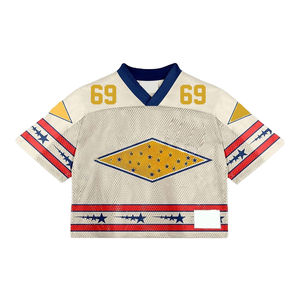 Maillot de football surdimensionné personnalisé pour homme, style streetwear, séchage rapide, respirant, couleurs et logo personnalisables, 100 % polyester, maille, coupe courte - Product Image 1