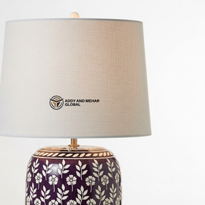Modern Bone Inlay Table <b>Lantern</b> Aesthetic Floral Inlay Ginger Jar Light High-End Handicraft Decorative Accent <b>Lamp</b> with Custom - Product Image 6
