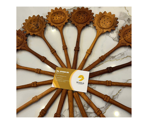 Vietnamese Handicraft Flower Wooden Unique Spoon Decorative Wooden Spoon for Restaurant Wood Loose Leaf Tea <b>Filter</b> Wood Spoon - Product Image 1