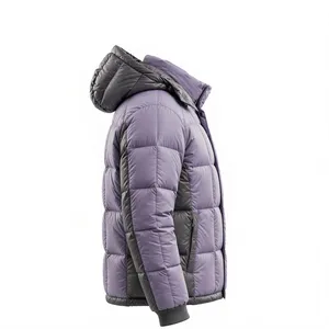 Veste matelassée unisexe AMKOOR ENTERPRISES, couleur unie, coupe régulière, coupe-vent, fermeture éclair, pour l'hiver, décontractée - Product Image 4
