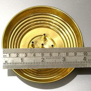 Support d'encens en laiton pur avec 5 trous et plateau large pour cendres, support d'encens sans désordre pour la décoration de la maison, du bureau ou de la table - Product Image 2