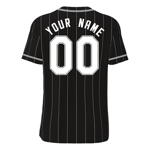 Premium Quality Unisex Baseball Jersey Breathable 100% Organic Cotton Silk Screen Printed V-neck Custom Logo Team Name Quick Dry - Product Image 4