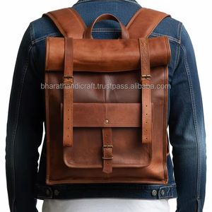 Premium Genuine <b>Leather</b> <b>Backpack</b> <b>For</b> <b>Men</b> Classic Style Sturdy Durable <b>Leather</b> With Multiple Compartments Adjustable Straps - Product Image 1
