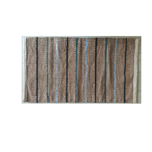 Striped Rectangle <b>Bath</b> <b>Mat</b> Brown with Blue and <b>Black</b> Lines 1 Piece - Product Image 1