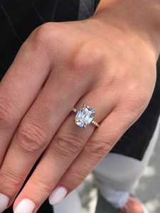 Anillo de compromiso de diamante cultivado en laboratorio con corte Old Mine Cut, personalizado, 3 quilates, oro macizo de 14K y 18K, solitario con halo, para mujer, venta al por mayor de fábrica - Product Image 4