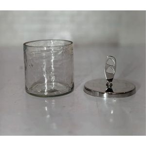 Frasco de Almacenamiento de Vidrio Transparente de Lujo con Tapa Metálica, Recipiente Decorativo para Azúcar, Organizador de Hisopos para Baño, Cocina y Vanidad - Product Image 6