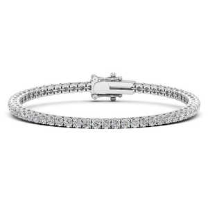 Exquisita Pulsera de Tenis con Diamantes Redondos de Cuatro Puntas, Oro Amarillo de 14K Premium, Joyería de Lujo para Novias - Product Image 5