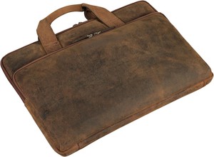 High Demand Genuine Leather <b>Laptop</b> Briefcase Classic Business Bag with Zipper Closure Protective Handle Carrying System For Sale - Product Image 2