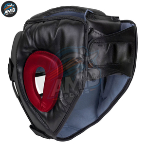Protège-tête en cuir de vachette respirant personnalisé de haute qualité avec logo, élégant pour le sport, la boxe, le MMA, l'entraînement, équipement de protection avec fermeture auto-agrippante - Product Image 4
