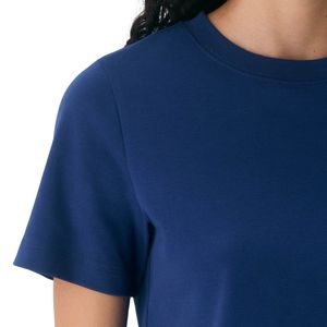 Women Blue Cotton T Shirt Casual Loose Fit Short Sleeve Crew Neck Tee OEM ODM Manufacturer Custom Wholesale Bulk NewStyle - Product Image 3