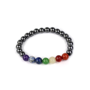 Pulsera de Hematita de Alta Calidad con Cuentas de los Siete Chakras, Regalo Romántico, Joyería con Dijes de Moda para Hombres y Mujeres, Meditación Energética - Product Image 5